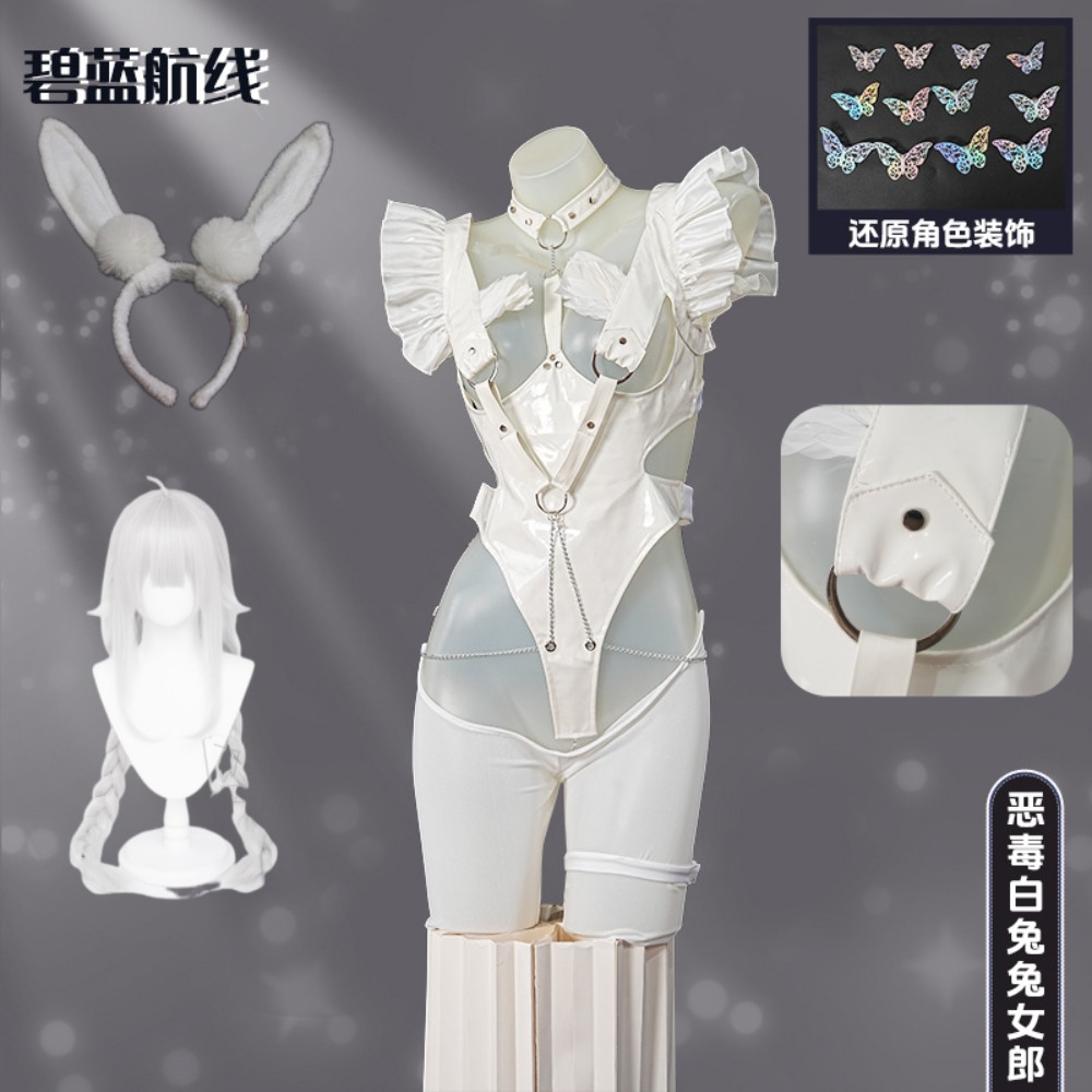 Azur Lane Le Malin Lazy White  - đánh giá và giá Cosplay Anime Bunny Girl