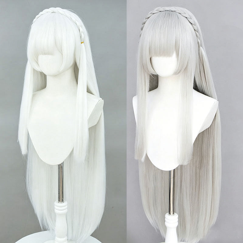 Anime Re:Zero Emilia Cosplay W - đánh giá và giá Cosplay Anime White Hair
