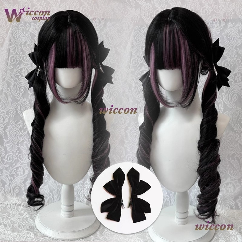 Comic ‌Black Wig with Pink Cos - đánh giá và giá Cosplay Anime Black Hair